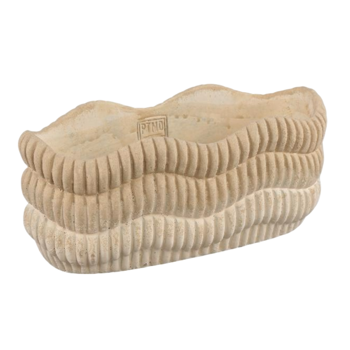 Kiera Cream oval cement pot