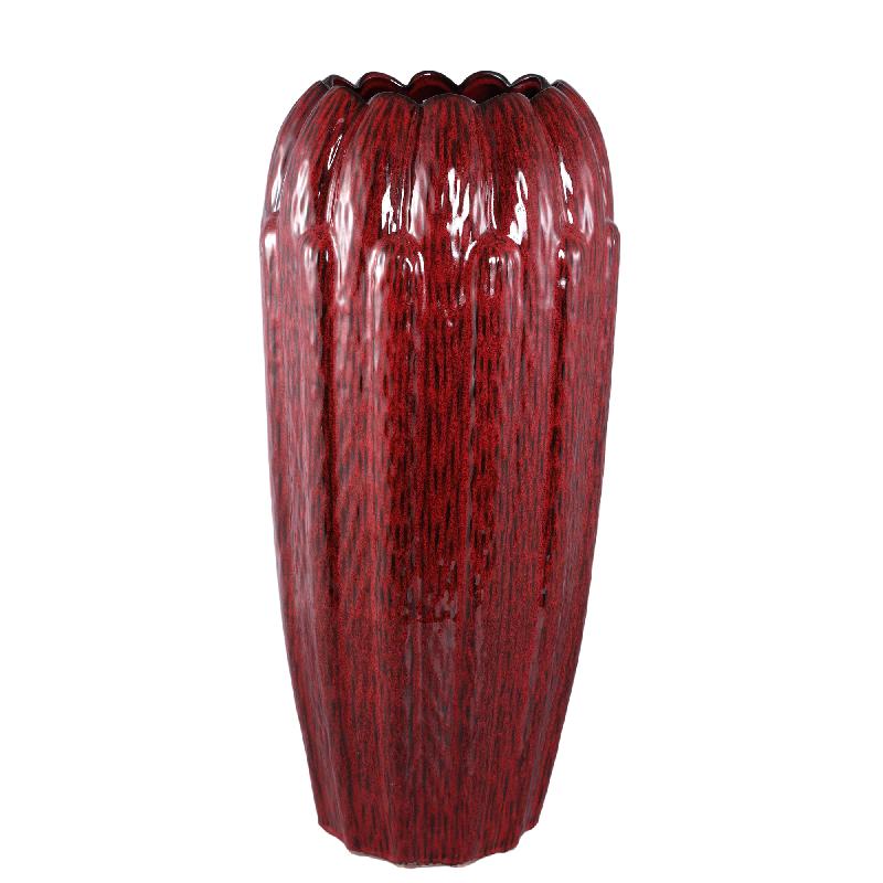 Bordeaux rode keramieken statement pot Elara 77 cm