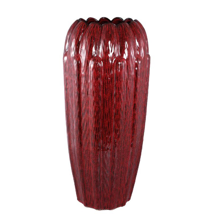 Bordeaux rode keramieken statement pot Elara 77 cm